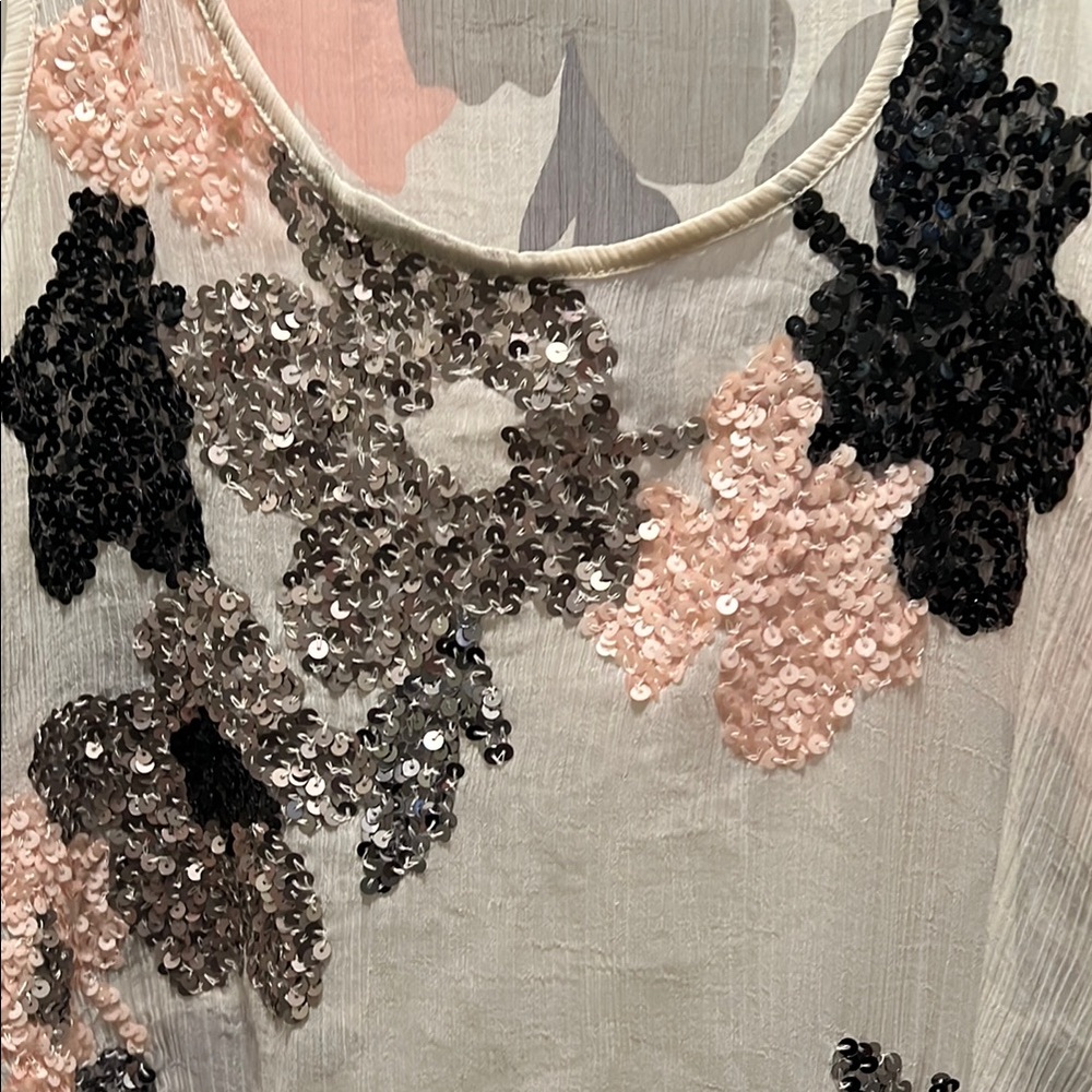Floral Sequin Tank Top